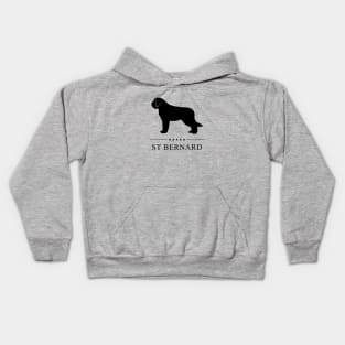 St Bernard Black Silhouette Kids Hoodie